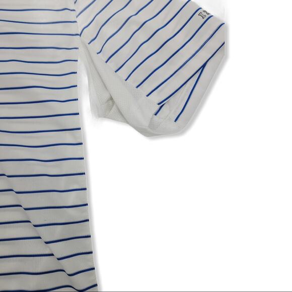 Izod  Extreme Function Blue Stripe Golf Polo Shirt Size Large - Picture 3 of 6